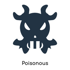 Poisonous icon vector isolated on white background, Poisonous sign , symbols or elements in filled style