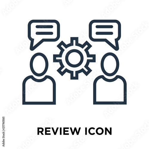 "review icon isolated on white background. Modern and editable review icon. Simple icons vector