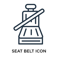 seat belt icon isolated on white background. Simple and editable seat belt icons. Modern icon vector illustration.