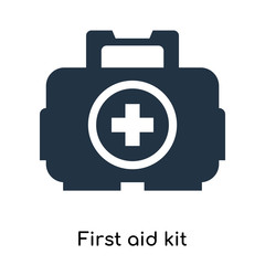 Fototapeta premium First aid kit icon vector isolated on white background, First aid kit sign , symbols or elements in filled style