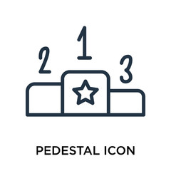 Obraz premium pedestal icons isolated on white background. Modern and editable pedestal icon. Simple icon vector illustration.