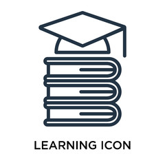 learning icons isolated on white background. Modern and editable learning icon. Simple icon vector illustration.