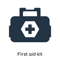 Fototapeta premium First aid kit icon vector isolated on white background, First aid kit sign , symbols or elements in filled style