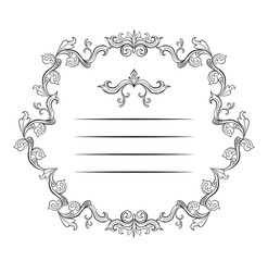 Floral borders and Frames with place for text. Copy space and dividers or flourishes. Italian vintage ornament. Isolated Greeting card or wedding, certificate and diploma. Headpiece template
