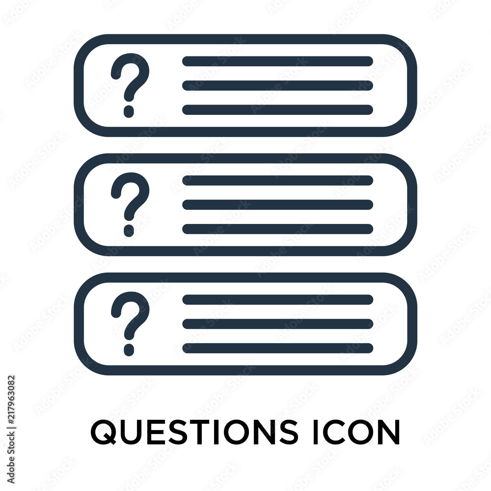 Poster questions icons isolated on white background. modern and editable questions icon. simple icon vector