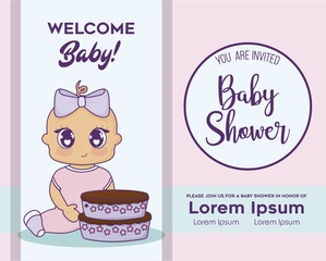 Baby shower design vector ilustration icon baby girls