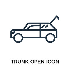 trunk open icon isolated on white background. Simple and editable trunk open icons. Modern icon vector illustration.