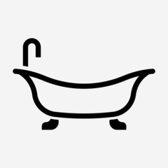 outline bath tub pixel perfect vector icon