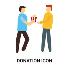 donation icon isolated on white background. Simple and editable donation icons. Modern icon vector illustration.