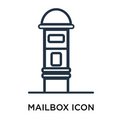 mailbox icons isolated on white background. Modern and editable mailbox icon. Simple icon vector illustration.
