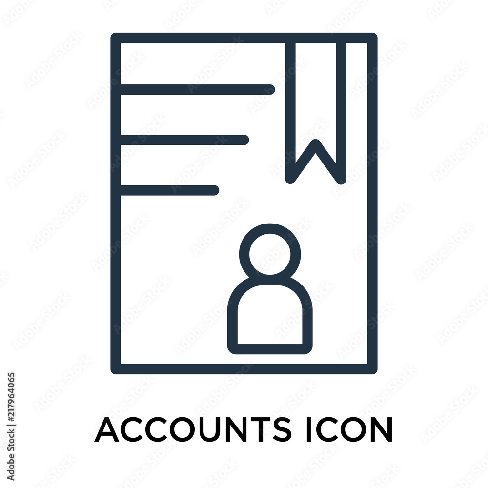 Poster accounts icons isolated on white background. modern and editable accounts icon. simple icon vector i