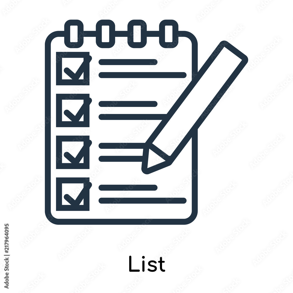 Poster list icon isolated on white background. modern and editable list icon. simple icons vector illustrat