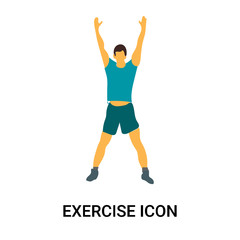 Fototapeta na wymiar exercise icon isolated on white background. Simple and editable exercise icons. Modern icon vector illustration.