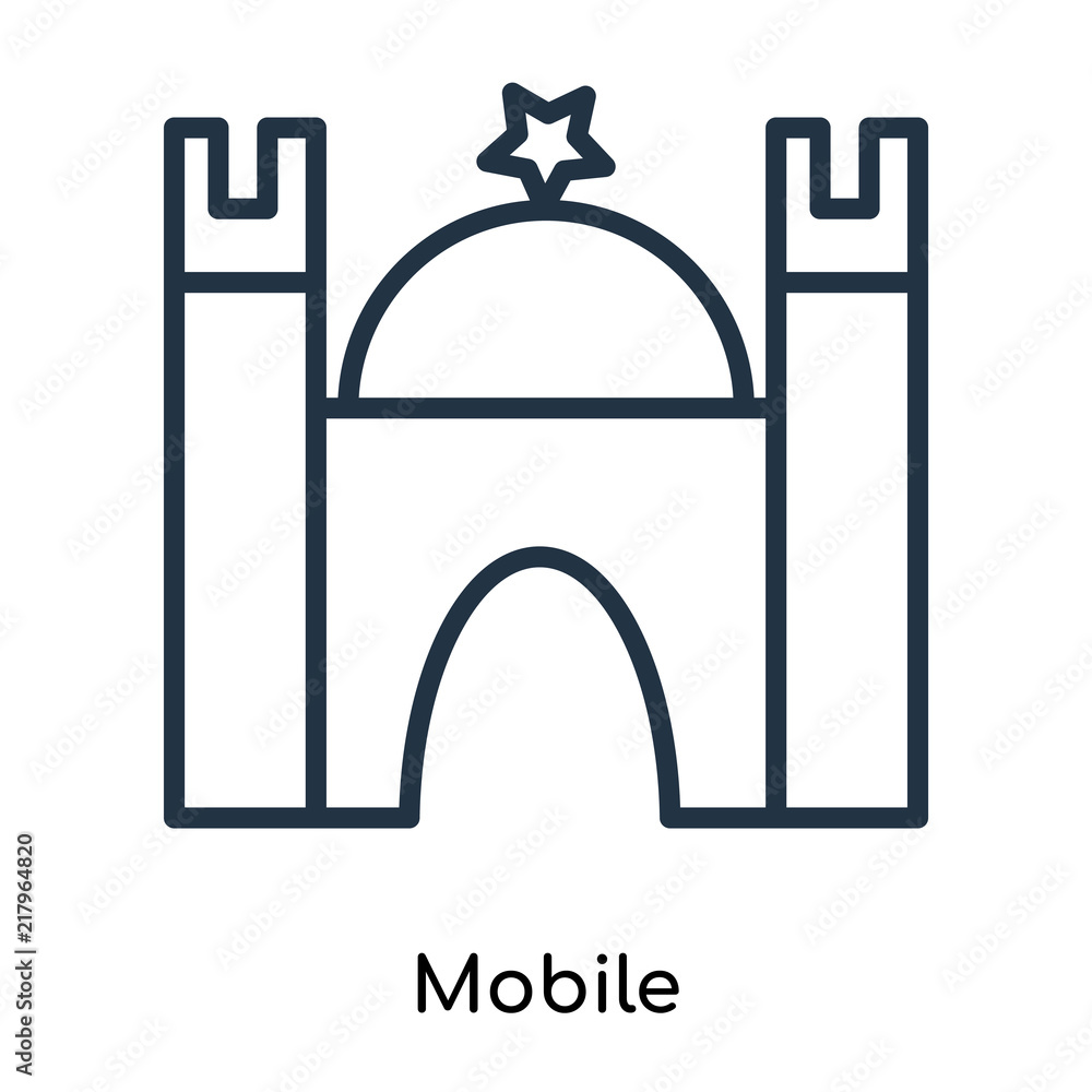 Poster mobile icons isolated on white background. modern and editable mobile icon. simple icon vector illus