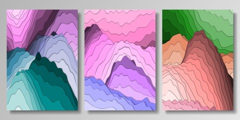 Relief design covers. Corresponds to the size of the poster, cover, postcard for business and advertising design. Vector illustration