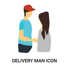 Fototapeta premium delivery man icon isolated on white background. Simple and editable delivery man icons. Modern icon vector illustration.