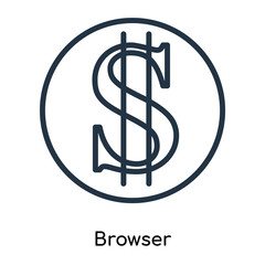 browser icons isolated on white background. Modern and editable browser icon. Simple icon vector illustration.