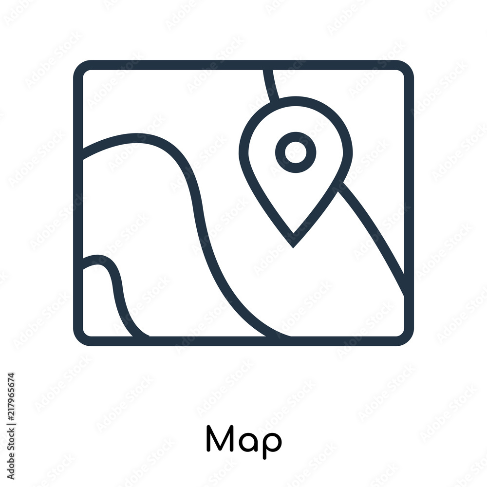 Aufkleber map icon isolated on white background. modern and editable map icon. simple icons vector illustratio