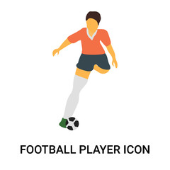 football player icon isolated on white background. Simple and editable football player icons. Modern icon vector illustration.