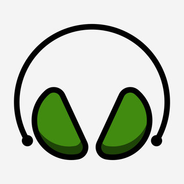 green headphones simple design clip art preview