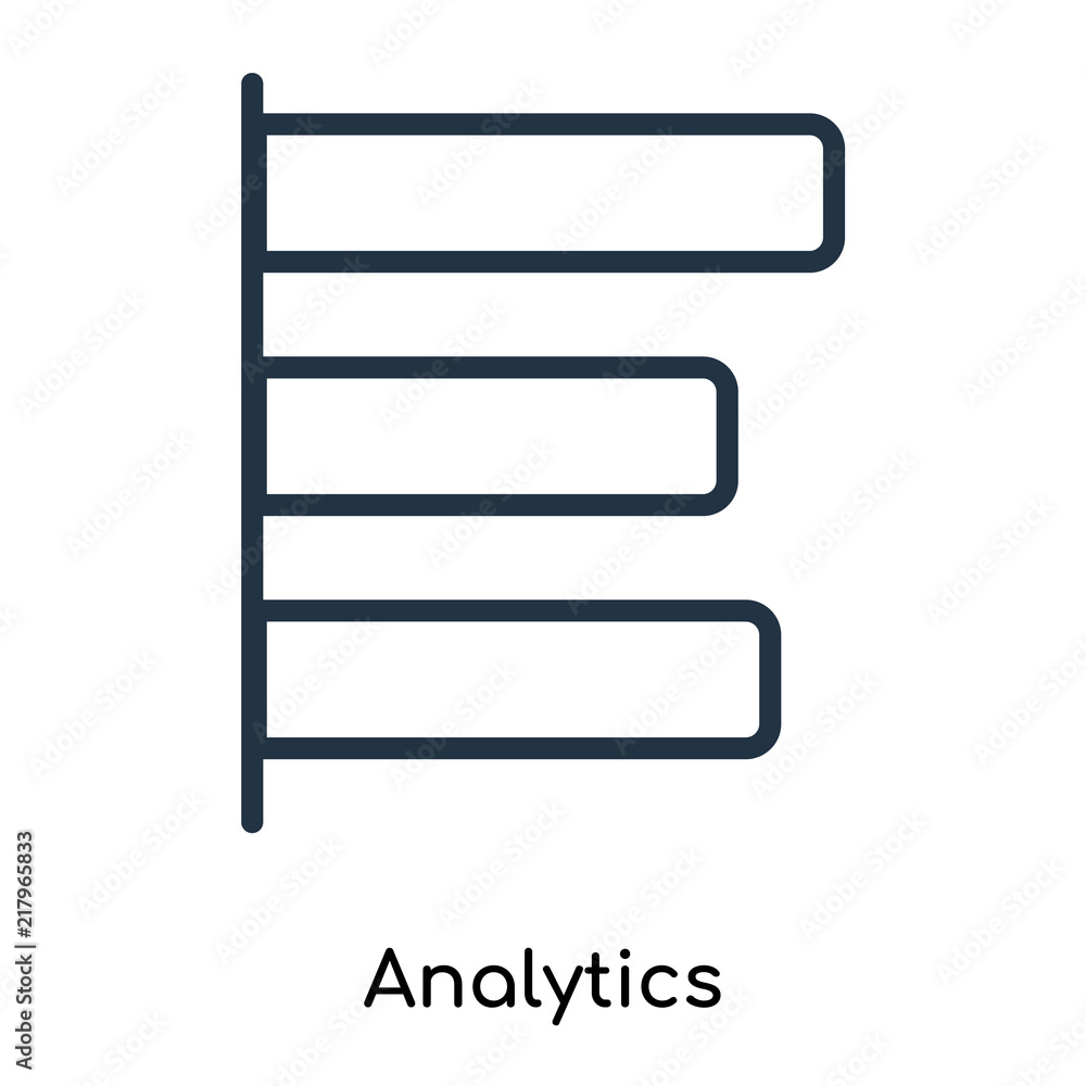 Poster analytics icon isolated on white background. modern and editable analytics icon. simple icons vector