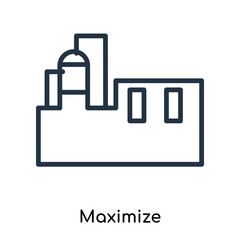 maximize icons isolated on white background. Modern and editable maximize icon. Simple icon vector illustration.