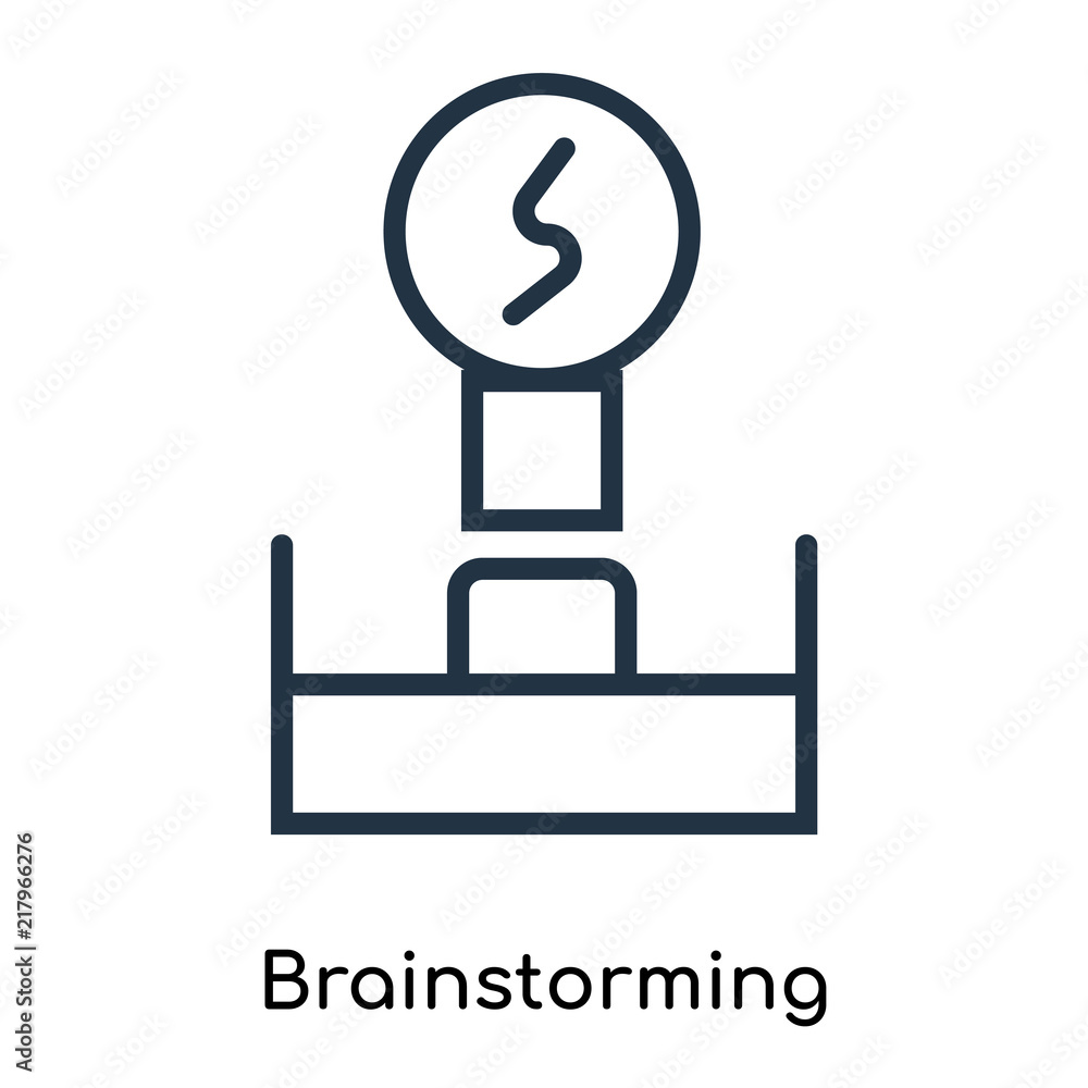 Poster brainstorming icon isolated on white background. modern and editable brainstorming icon. simple icon
