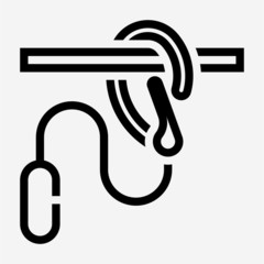 Outline safety belt pixel perfect vector icon