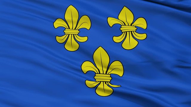 Wiesbaden closeup flag, city of Germany, realistic animation seamless loop - 10 seconds long