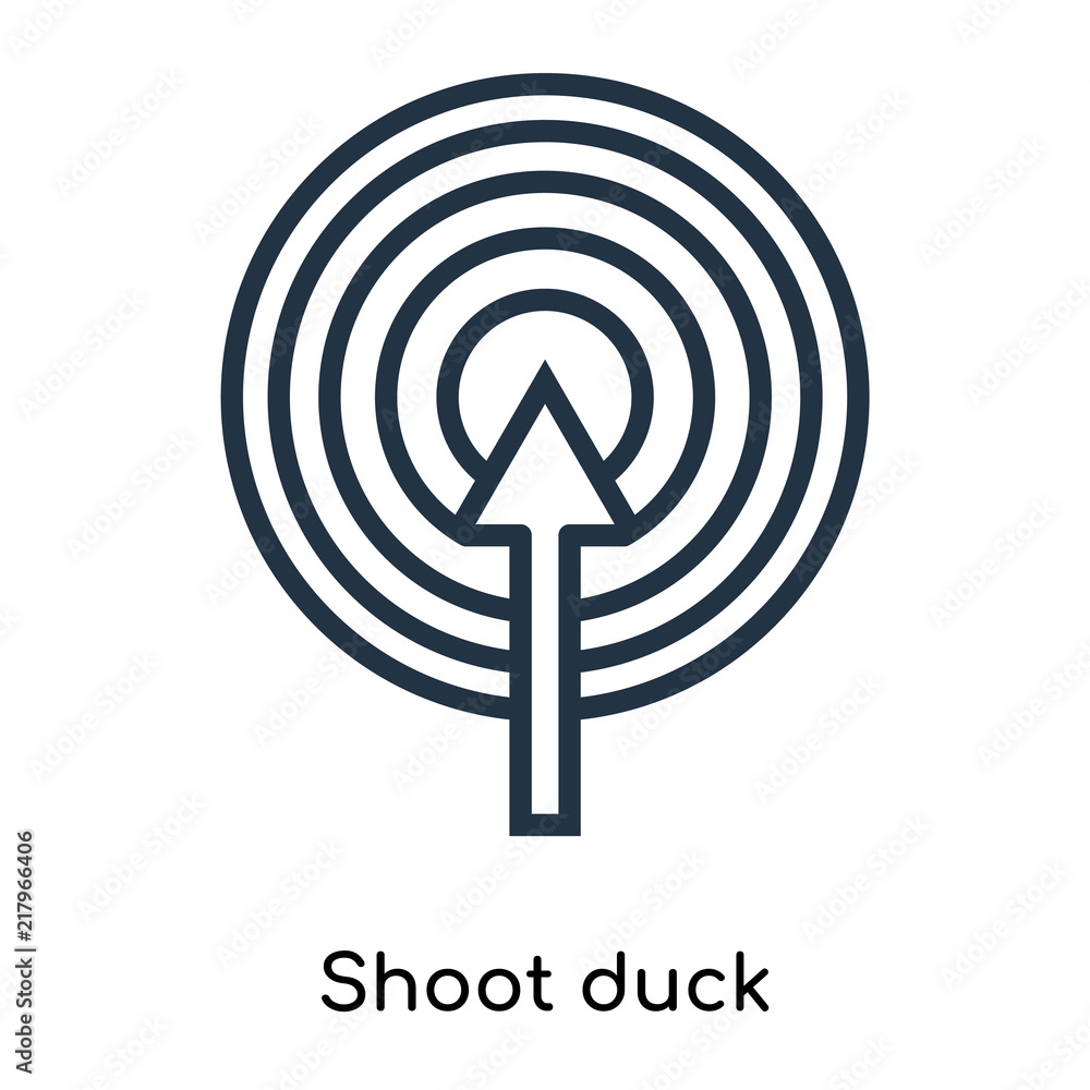 Aufkleber shoot duck icon isolated on white background. modern and editable shoot duck icon. simple icons vect