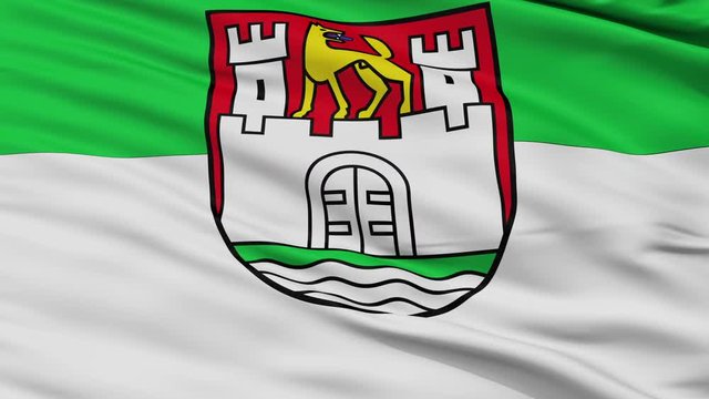 Wolfsburg closeup flag, city of Germany, realistic animation seamless loop - 10 seconds long