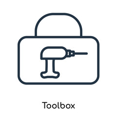 toolbox icons isolated on white background. Modern and editable toolbox icon. Simple icon vector illustration.