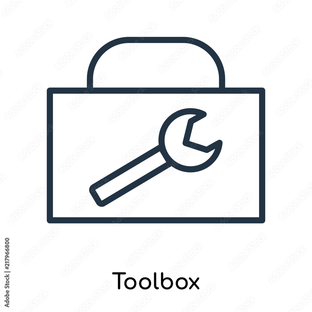 Aufkleber toolbox icons isolated on white background. modern and editable toolbox icon. simple icon vector ill