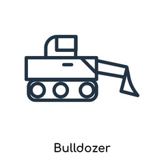 bulldozer icons isolated on white background. Modern and editable bulldozer icon. Simple icon vector illustration.