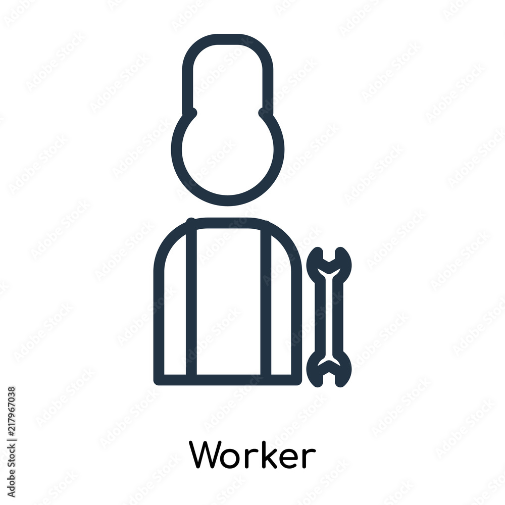 Aufkleber worker icons isolated on white background. modern and editable worker icon. simple icon vector illus