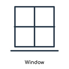 window icons isolated on white background. Modern and editable window icon. Simple icon vector illustration.