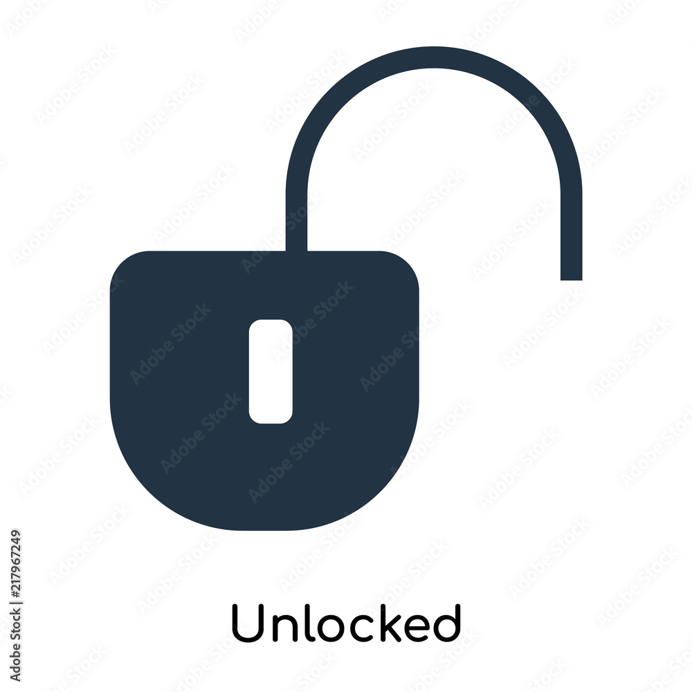 Poster unlocked icon isolated on white background. modern and editable unlocked icon. simple icons vector i