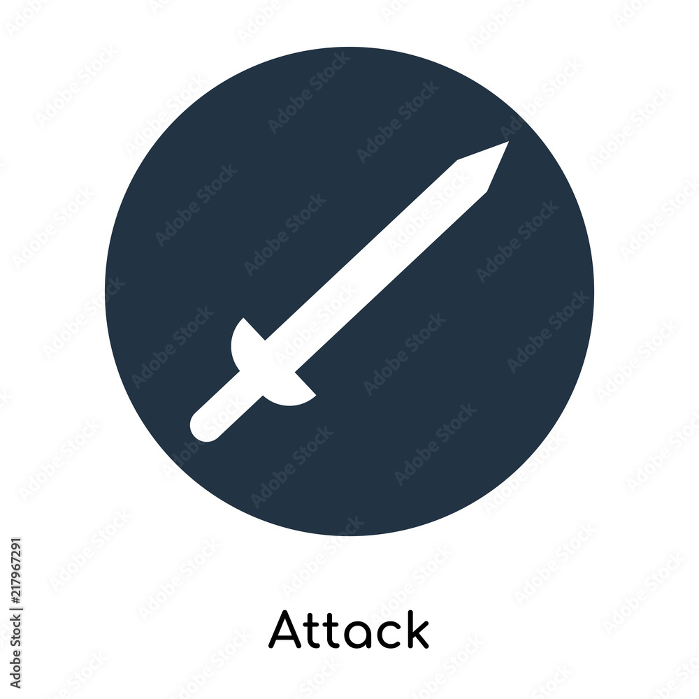 Poster attack icon isolated on white background. modern and editable attack icon. simple icons vector illus