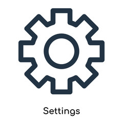settings icons isolated on white background. Modern and editable settings icon. Simple icon vector illustration.