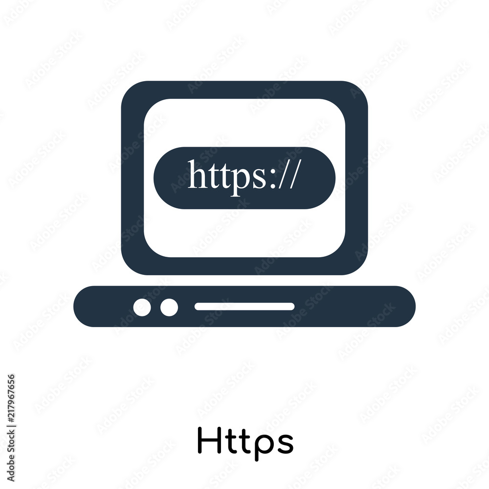 Poster https icon isolated on white background. modern and editable https icon. simple icons vector illustr