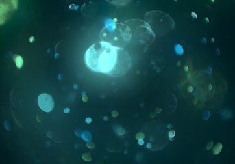 Circular colorful bokeh with dark background.