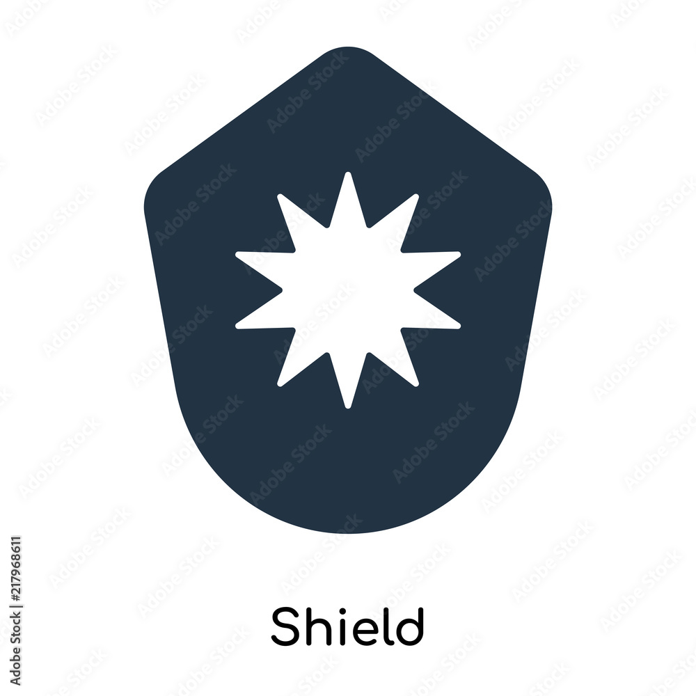 Poster shield icon isolated on white background. modern and editable shield icon. simple icons vector illus