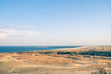 Curonian Spit deserted dune landscape in Lithuania