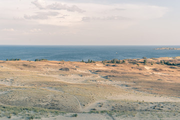 Curonian Spit deserted dune landscape in Lithuania