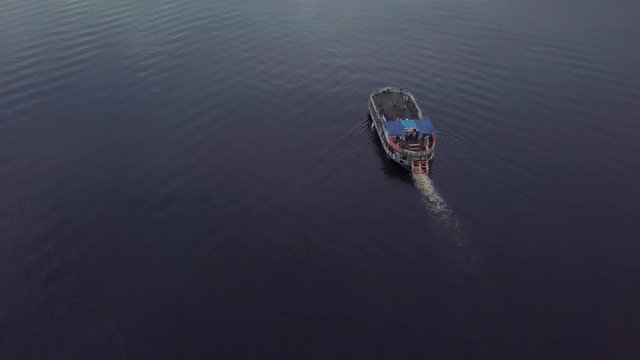Moving boat still shot, Riag, ower the Daugava