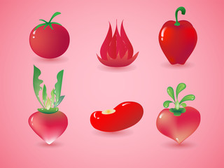 Vegetable Cartoon red