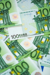 pile of one hundred euro banknotes