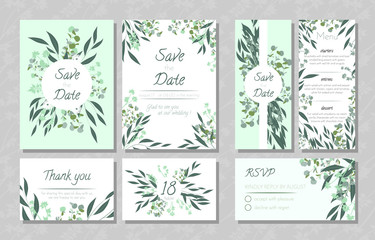 Wedding Cards with Eucalyptus.