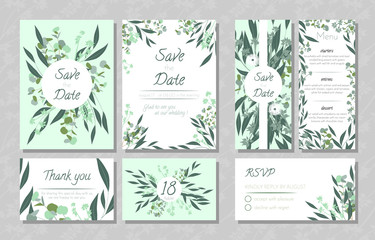Wedding Cards with Eucalyptus.
