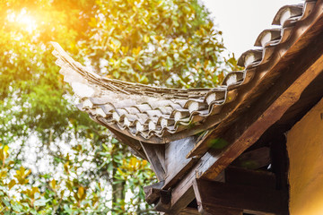 Roof of ancient buildings in Jinggangshan, Jiangxi, China